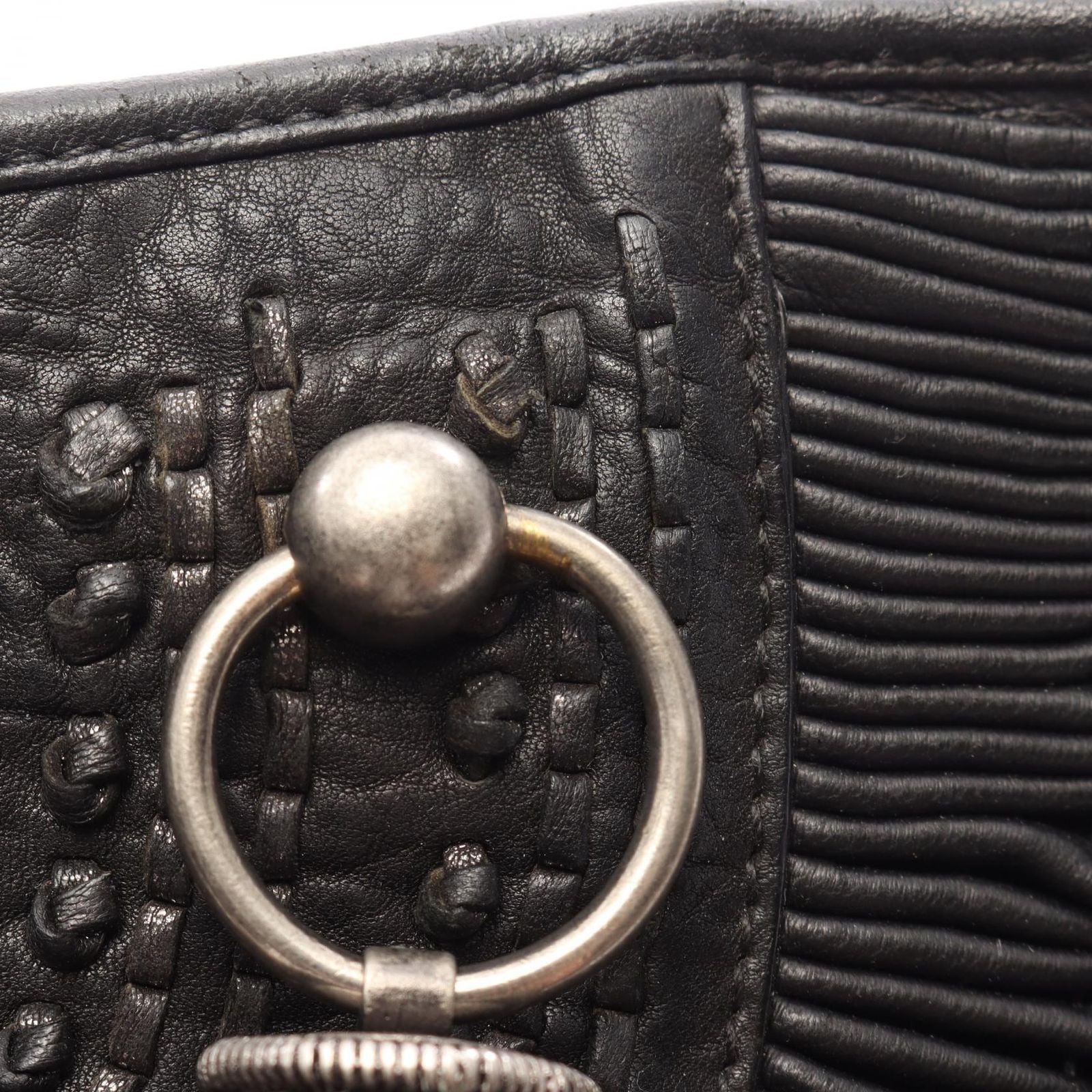 Dior Tote Prissy Gather Black Leather — view 6