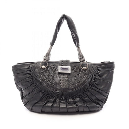 Dior Tote Prissy Gather Black Leather