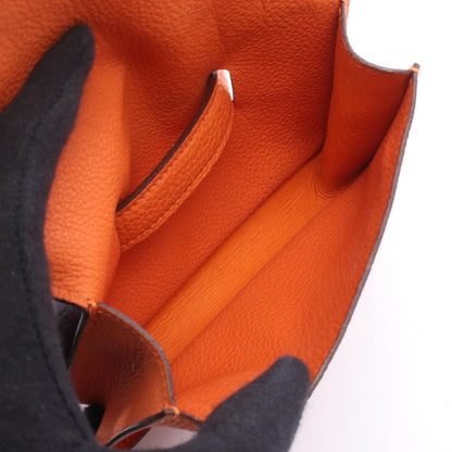 Hermes Waist Bag Pochette Green Orange Leather — view 3