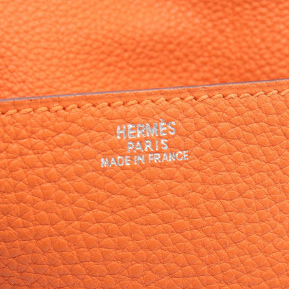Hermes Waist Bag Pochette Green Orange Leather — view 4