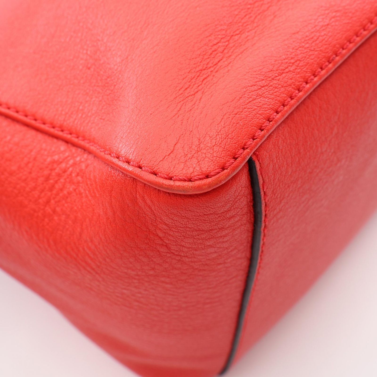 Loewe Shoulder Bag Bucket 2-Way Red Multi Leather Chain — view 8