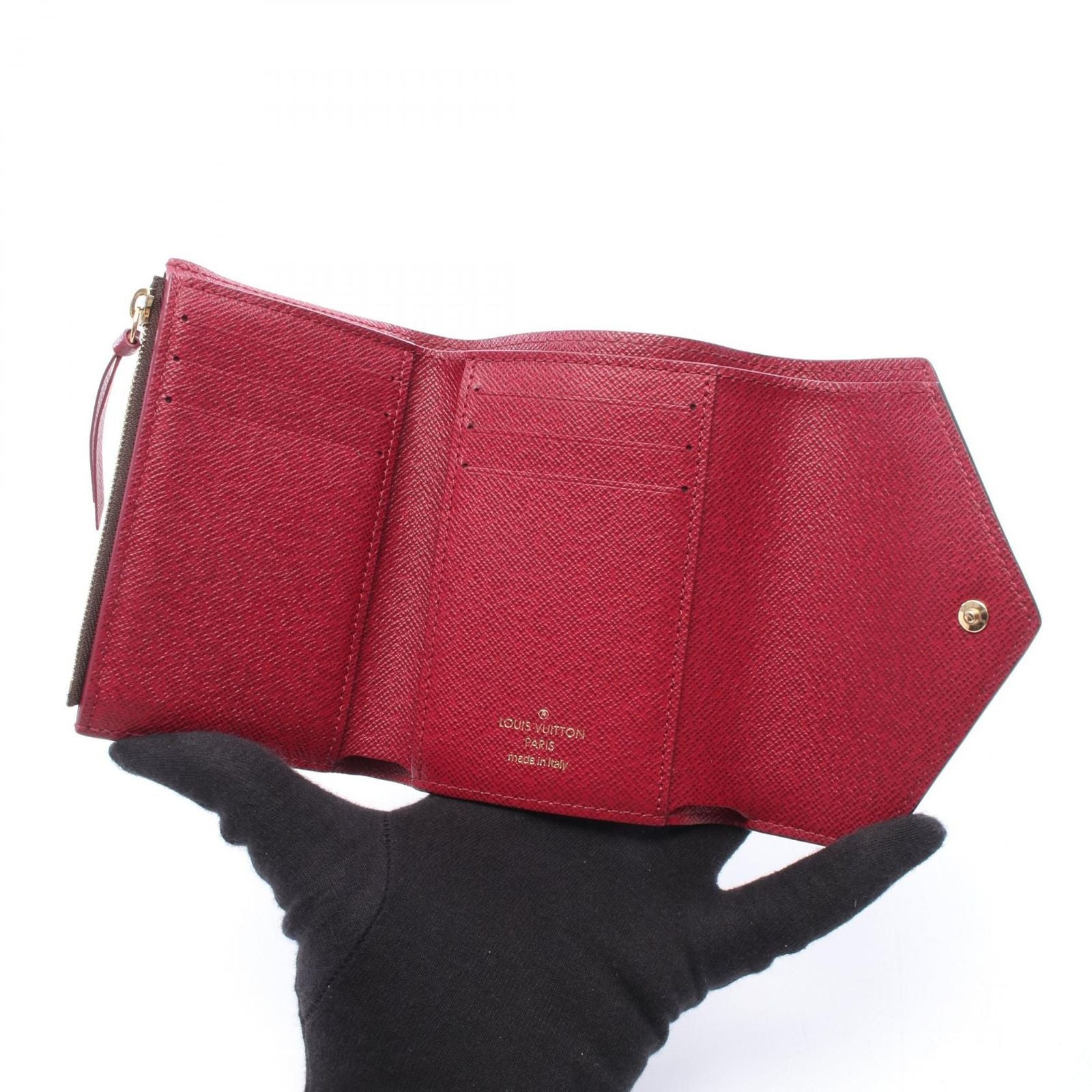 Louis Vuitton Trifold Wallet Portefeuille Victorine Monogram Fuchsia Leather — view 3
