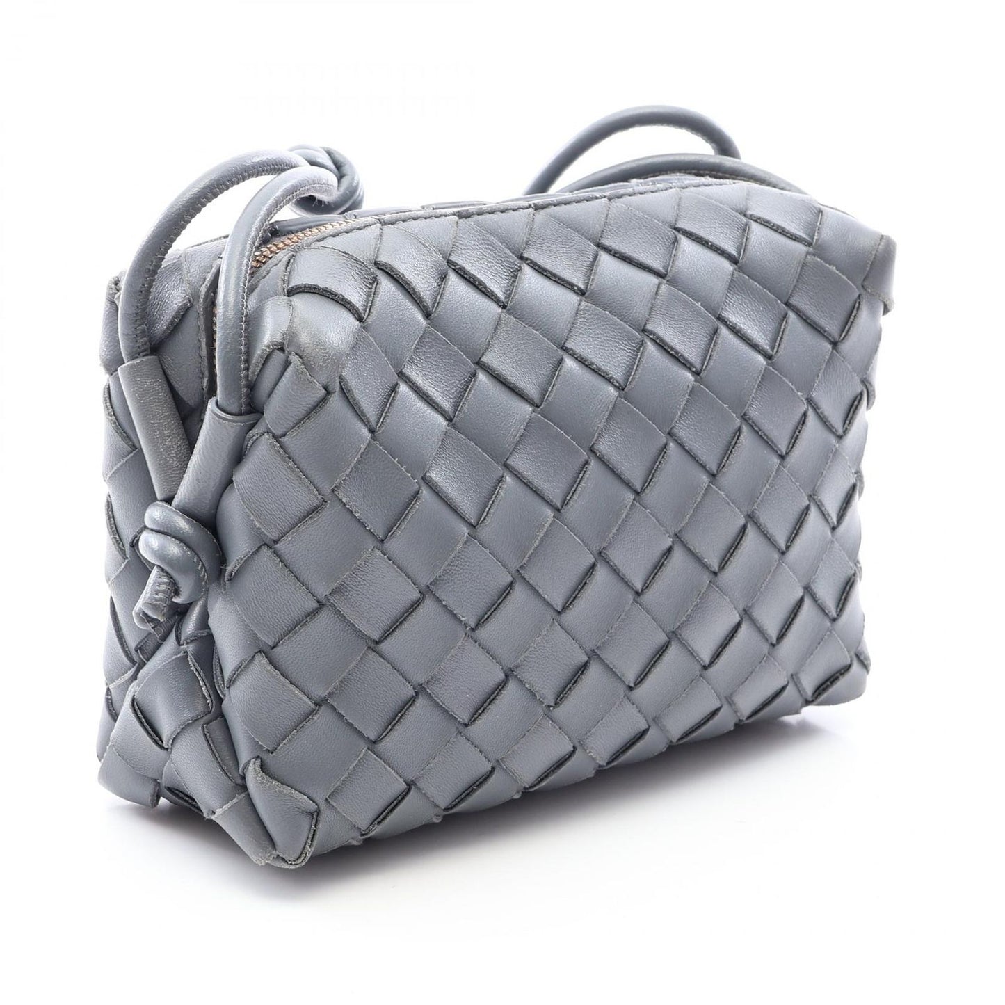Bottega Veneta Shoulder Bag Loop Intrecciato Gray Leather Mini — view 2