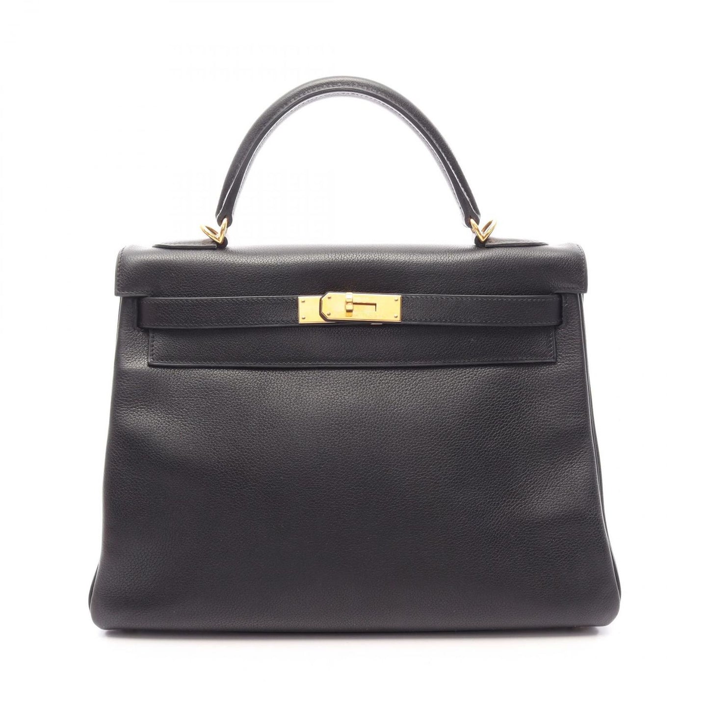 Hermes Handbag Kelly 32 Retourne 2-Way Black Leather