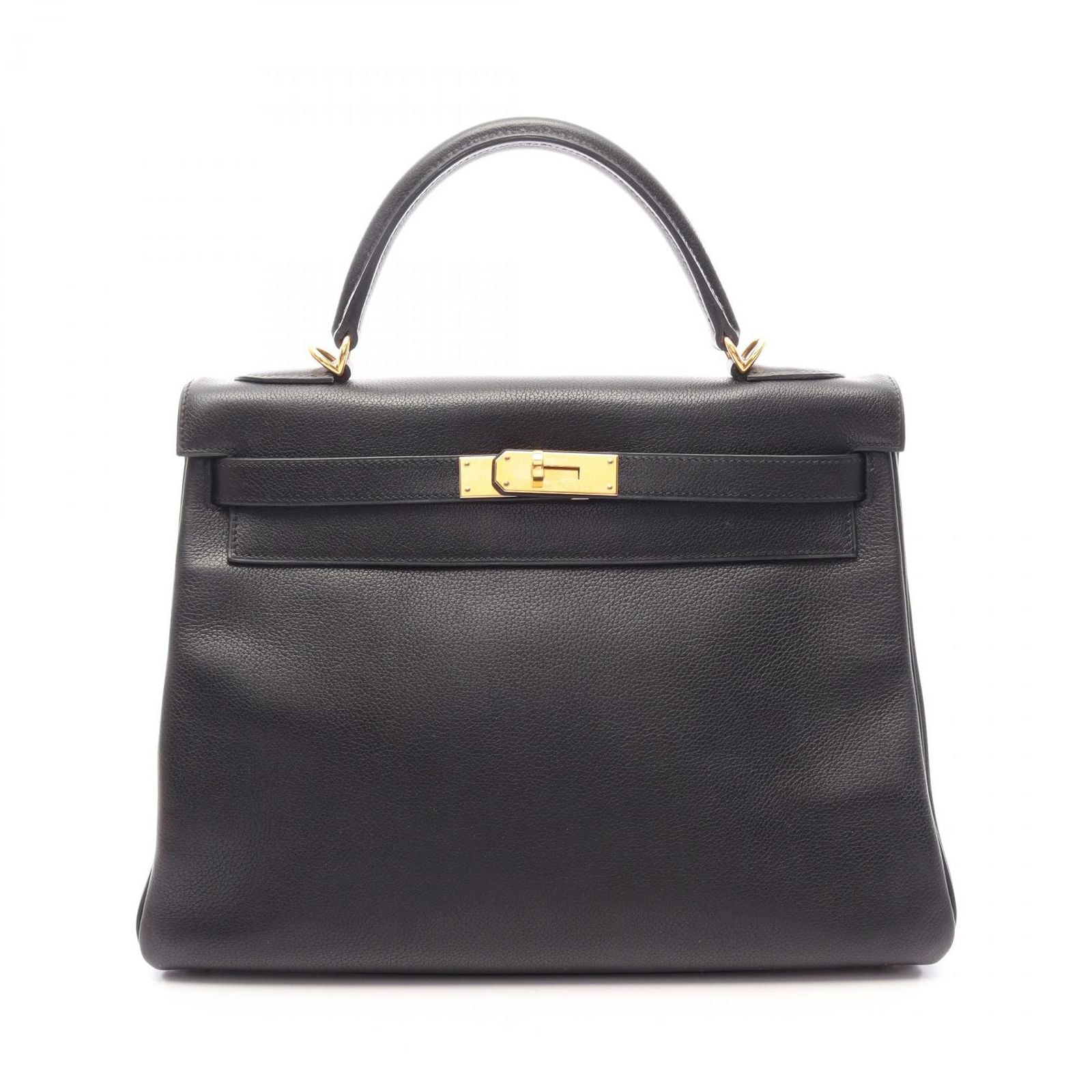 Hermes Handbag Kelly 32 Retourne 2-Way Black Leather