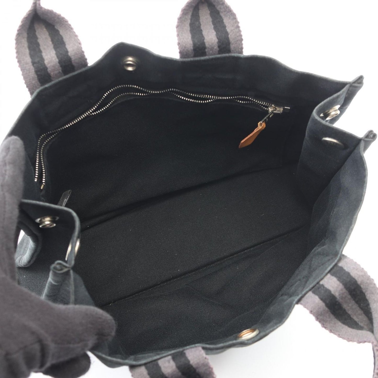 Hermes Tote Fourre Tout PM Black Canvas — view 3