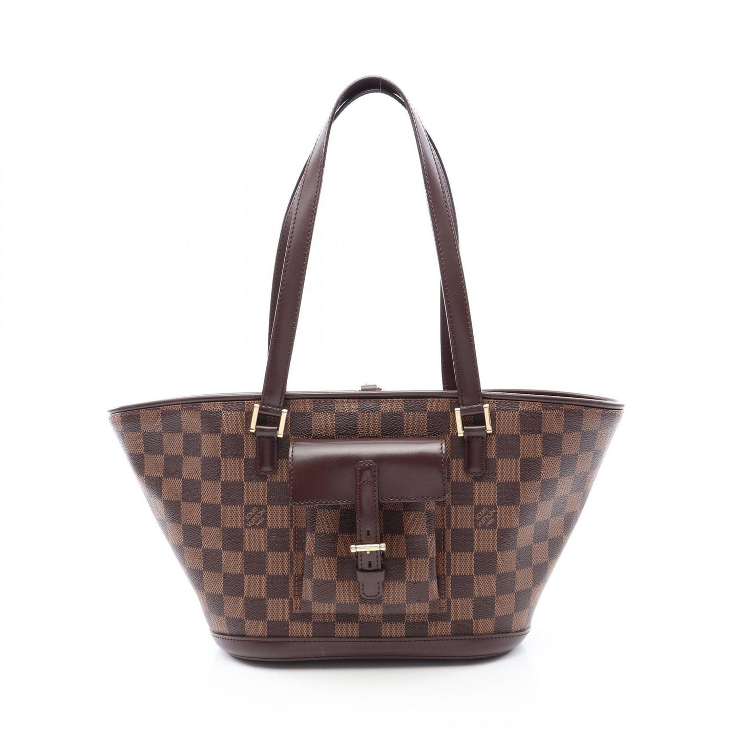 Louis Vuitton Tote Manosque PM Damier Ebene Canvas Leather
