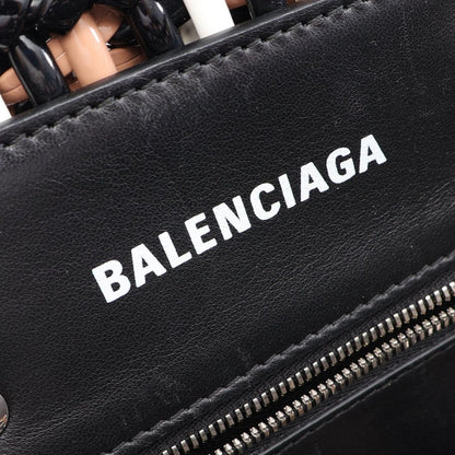Balenciaga Tote Bistro XS Basket 2-Way Black Brown White Enamel — view 4