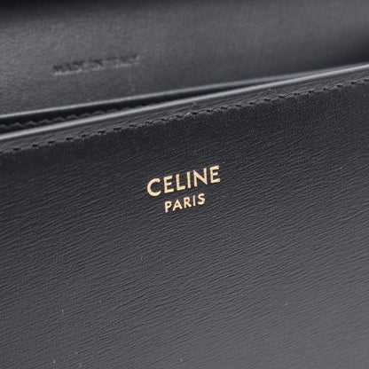 Celine Shoulder Bag Margo Triomphe Black Leather Chain Wallet — view 4