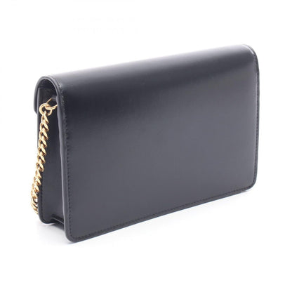 Celine Shoulder Bag Margo Triomphe Black Leather Chain Wallet — view 2