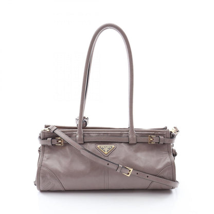 Prada Handbag 2-Way Gray Leather Bonnie