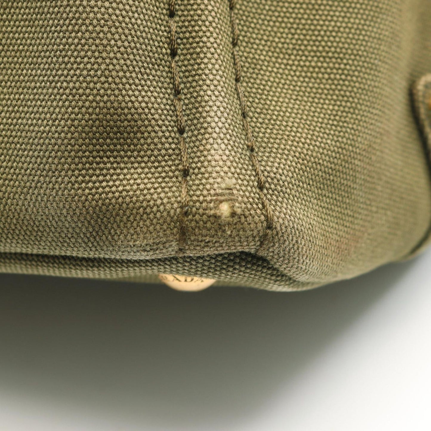 Prada Tote Canapa 2-Way Khaki Black Canvas Mini — view 6