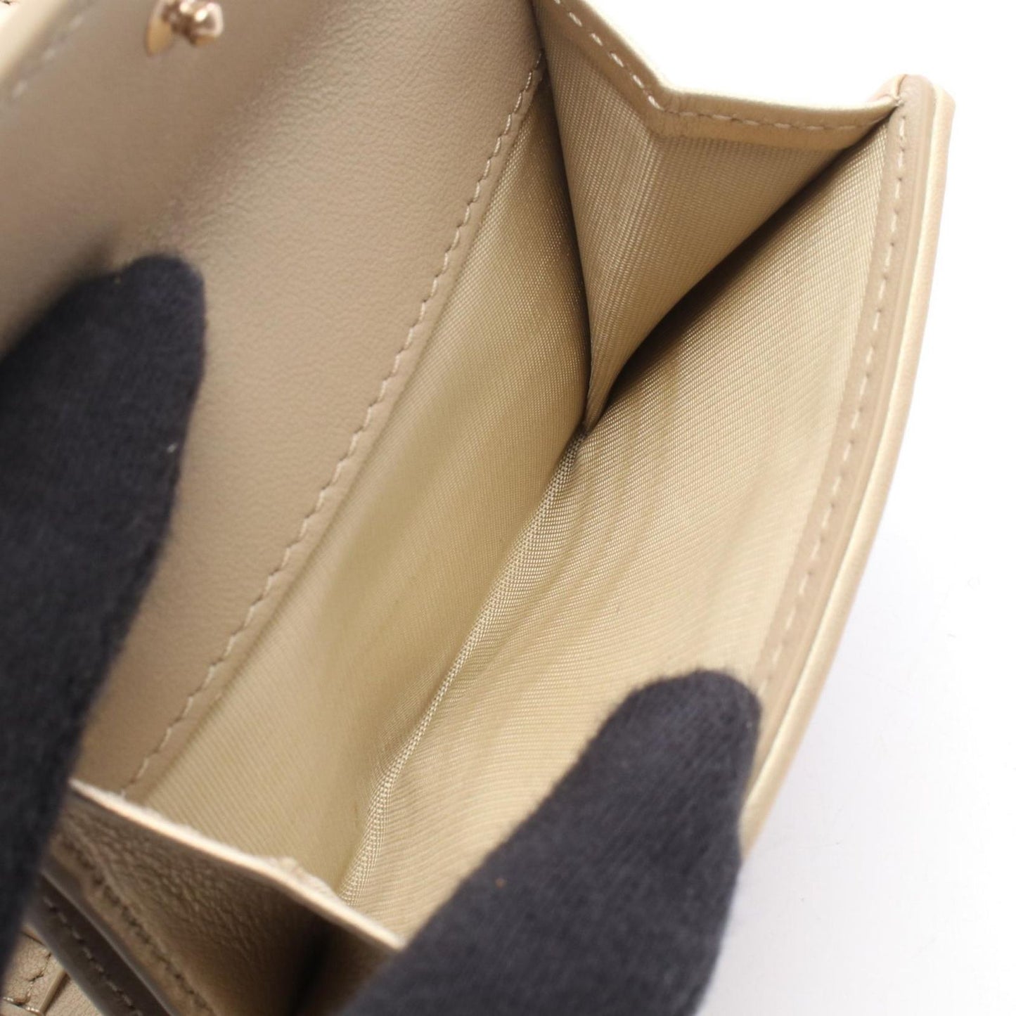 Dior Trifold Wallet Lady Dior Cannage Gold Lambskin — view 4