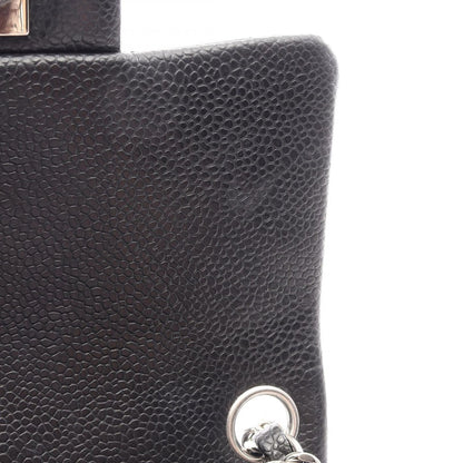 Chanel Shoulder Bag Mini Quilted Black Caviar Leather Chain — view 7