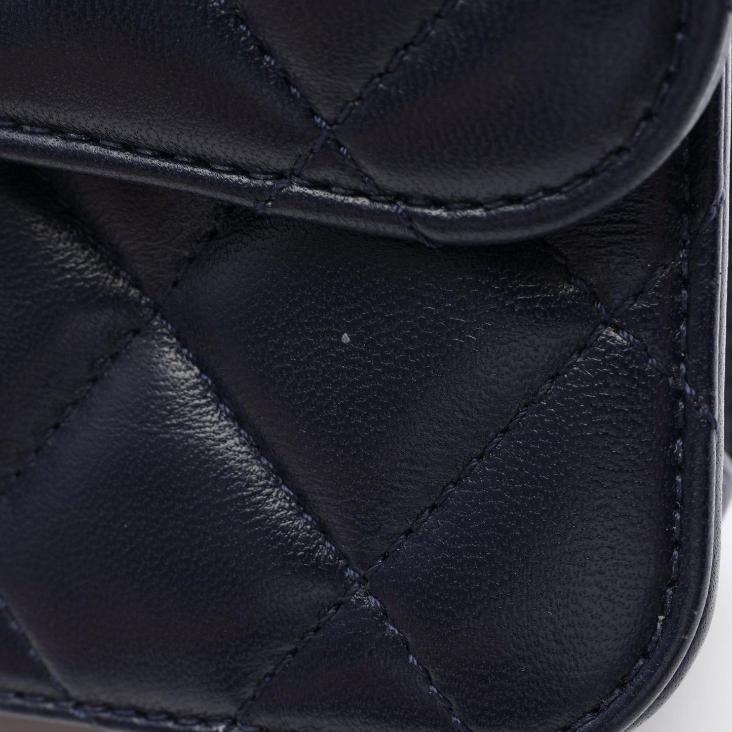 Chanel Shoulder Bag Quilted 2-Way Navy Lambskin Small Flap Chain — view 6