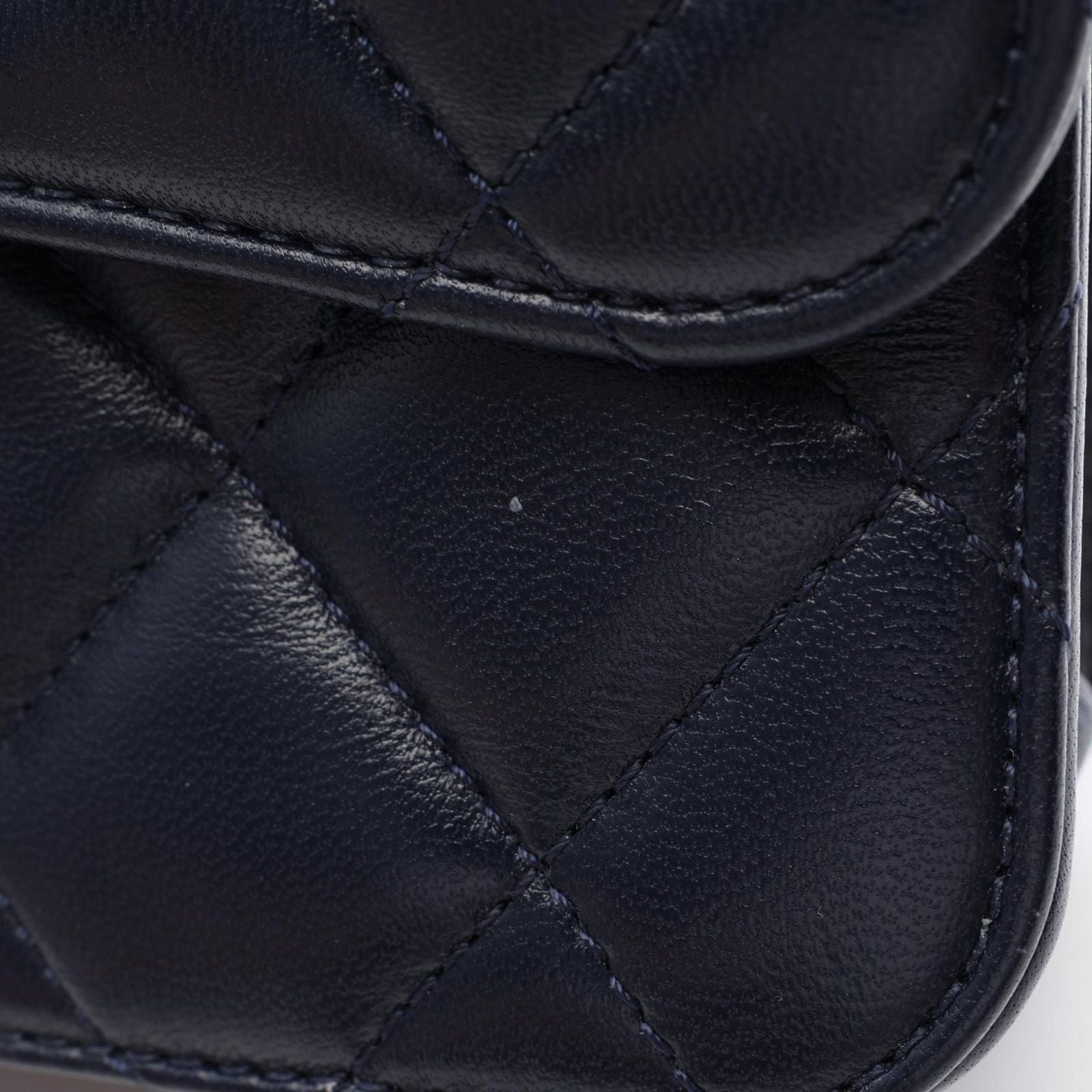 Chanel Shoulder Bag Quilted 2-Way Navy Lambskin Small Flap Chain — view 6