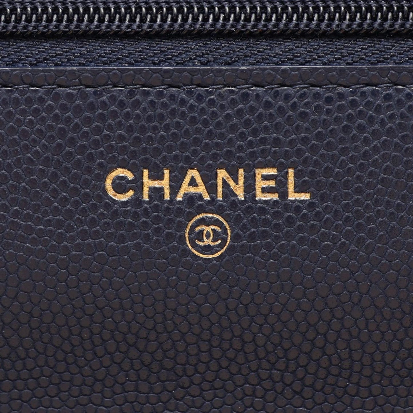 Chanel Shoulder Bag Quilted Navy Caviar Leather Chain Wallet — view 5