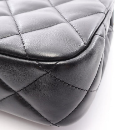 Chanel Shoulder Bag Quilted Small Flap Black Lambskin Chain — view 8