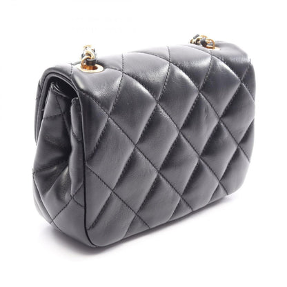 Chanel Shoulder Bag Quilted Small Flap Black Lambskin Chain — view 2