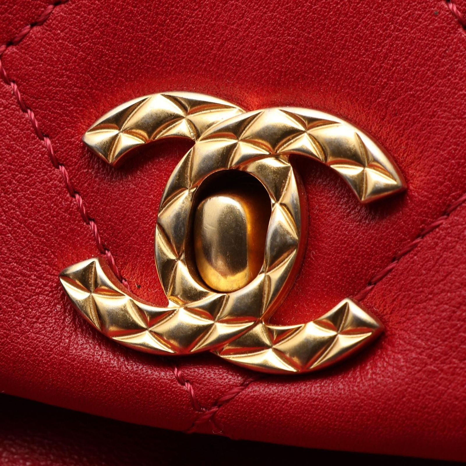 Chanel Backpack Quilted Small Chain Red Lambskin Icon Charm — view 6
