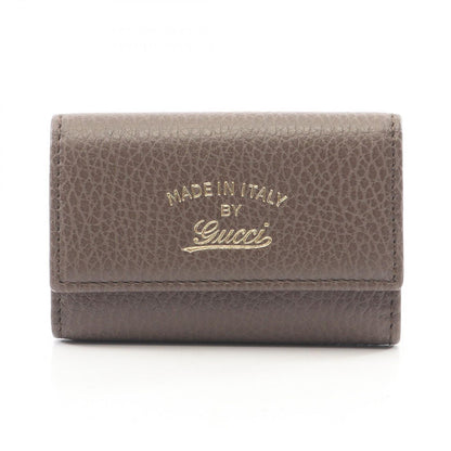 Gucci Key Case Swing Gray Ju Leather Key Holder