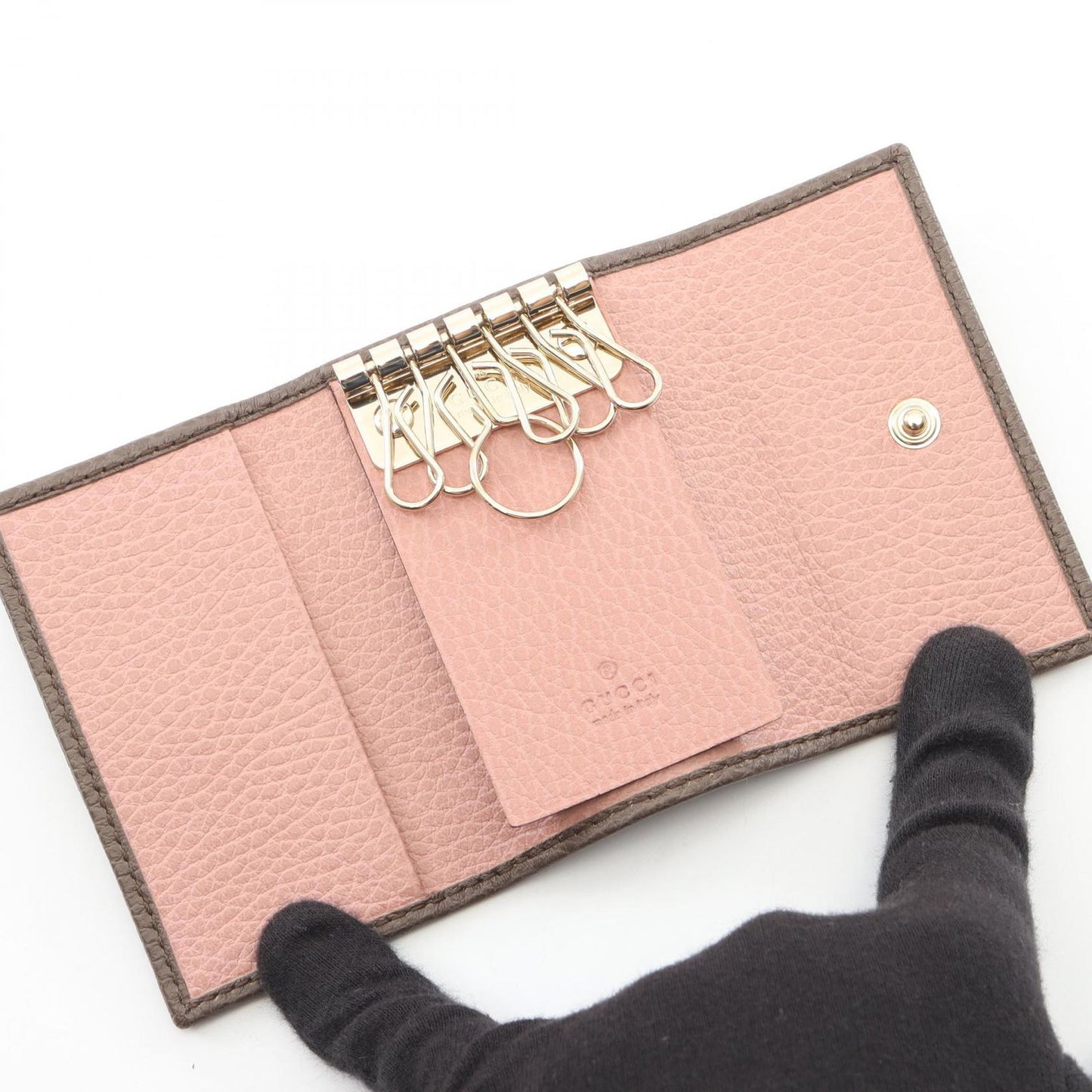 Gucci Key Case Swing Gray Ju Leather Key Holder — view 3