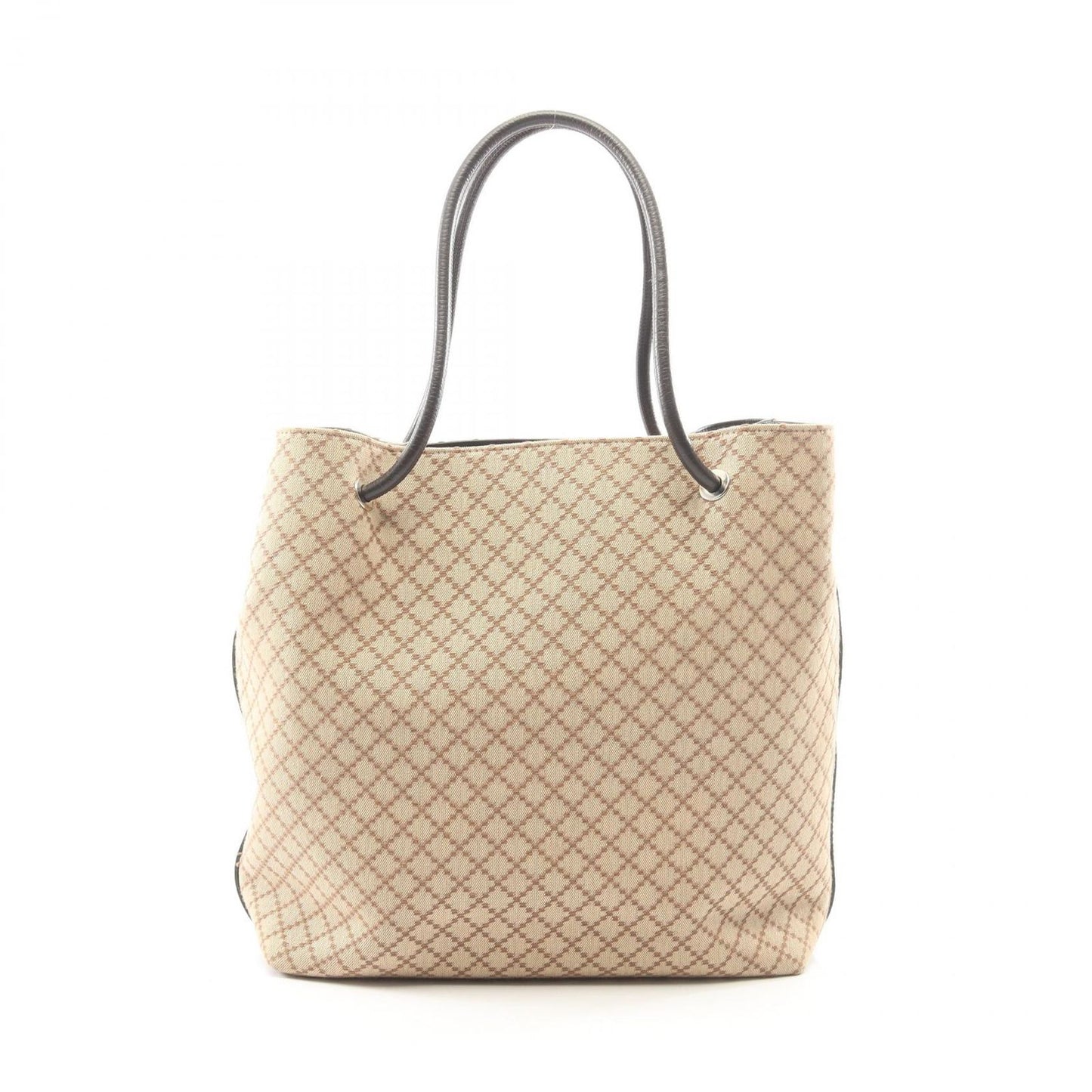 Gucci Tote Diamante Beige Brown Canvas Leather Dimante