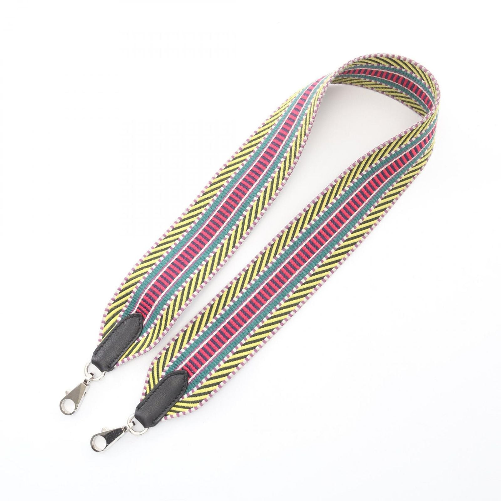 Hermes Shoulder Strap Bandouliere Sangle Caval Multi Black Canvas Leather — view 2