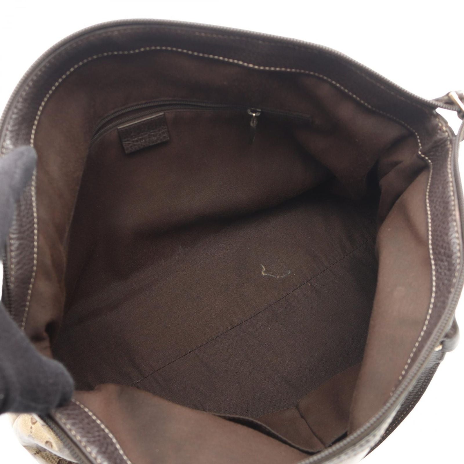Gucci Tote Interlocking GG Crystal Way Beige Brown Canvas Leather Abbey 2-Way — view 3