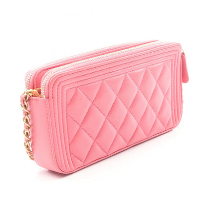 Chanel Shoulder Bag Boy Pink Lambskin Boy Phone Case Chain Wallet — view 2