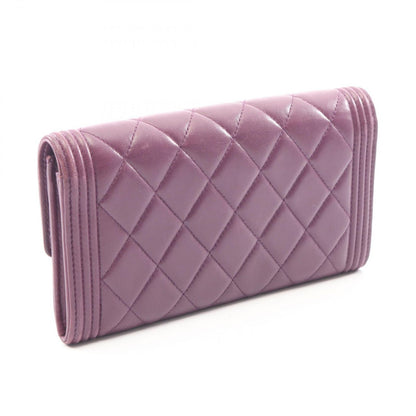 Chanel Bifold Wallet Boy Purple Lambskin Boy — view 2