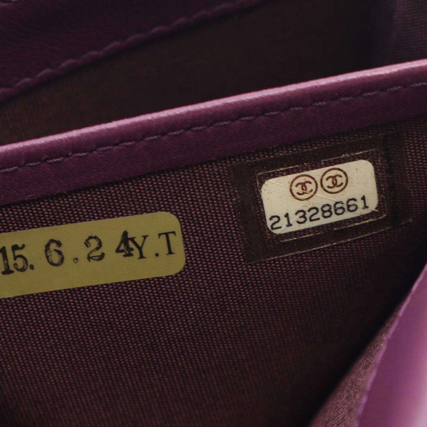 Chanel Bifold Wallet Boy Purple Lambskin Boy — view 5