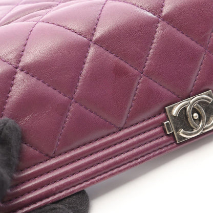 Chanel Bifold Wallet Boy Purple Lambskin Boy — view 9