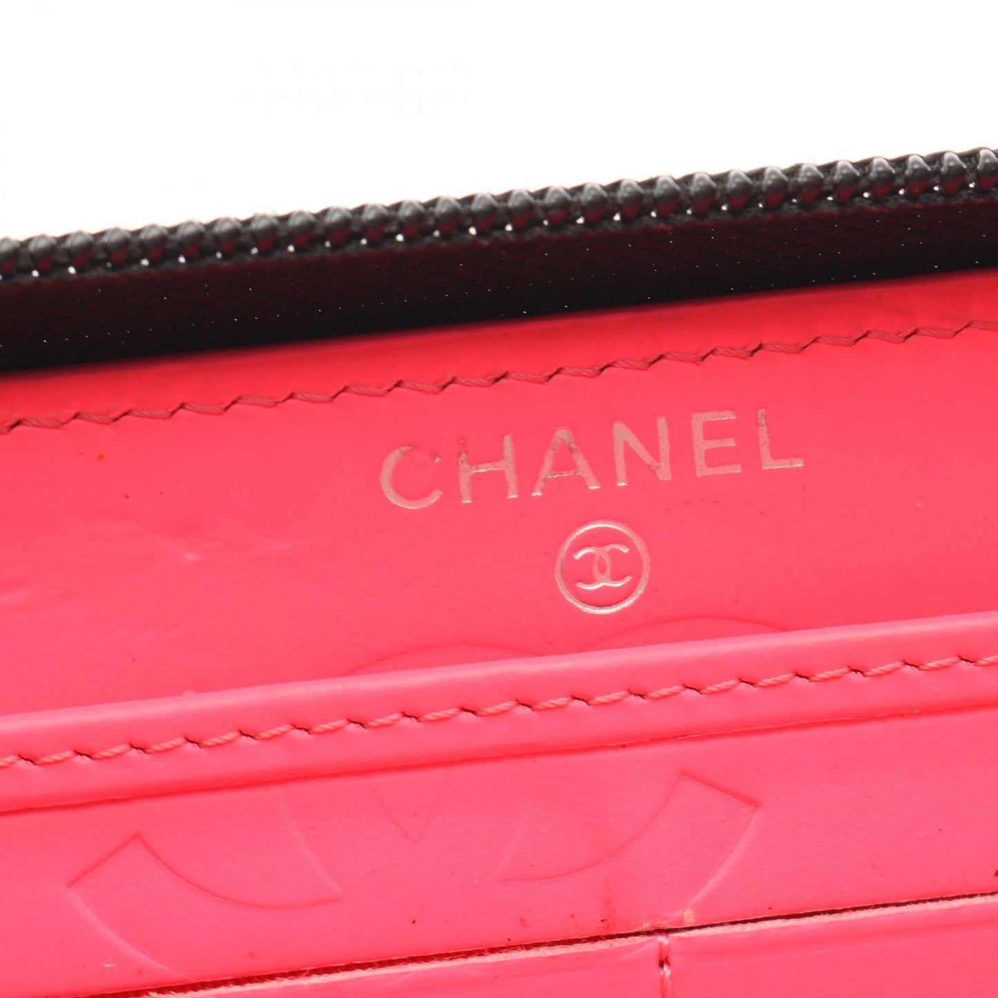 Chanel Round Wallet Cambon Line Black Enamel Leather Patent — view 4
