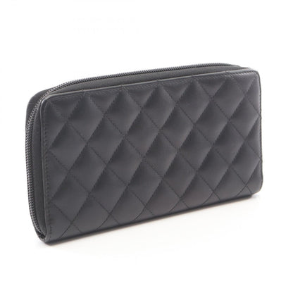 Chanel Round Wallet Cambon Line Black Enamel Leather Patent — view 2