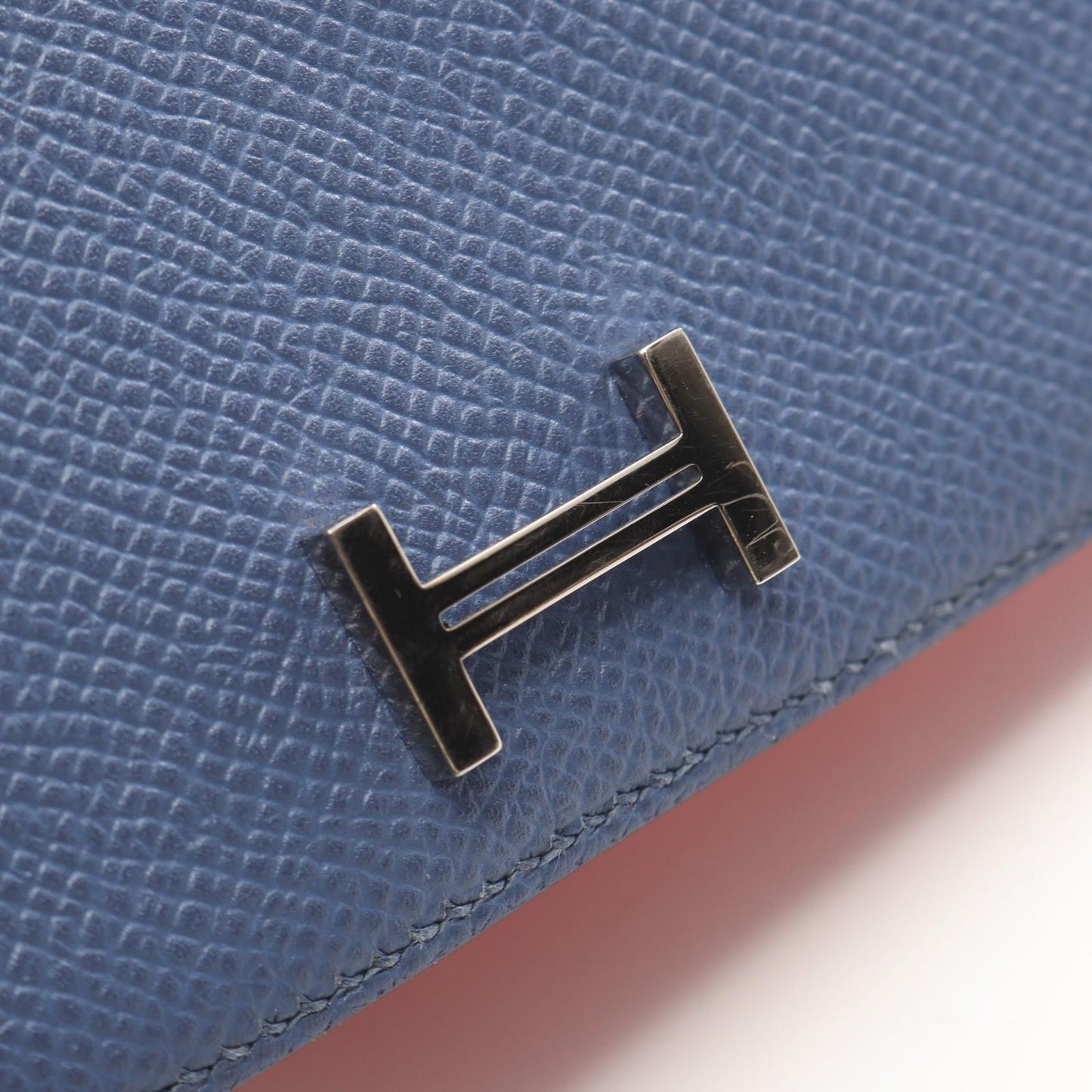 Hermes Bifold Wallet Bearn Souffle Verso Blue Brighton Capucines Leather — view 8