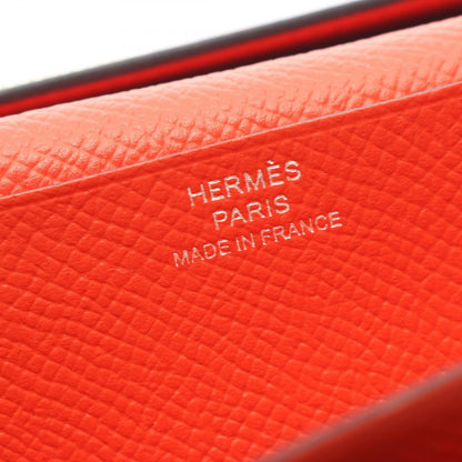 Hermes Bifold Wallet Bearn Souffle Verso Blue Brighton Capucines Leather — view 4