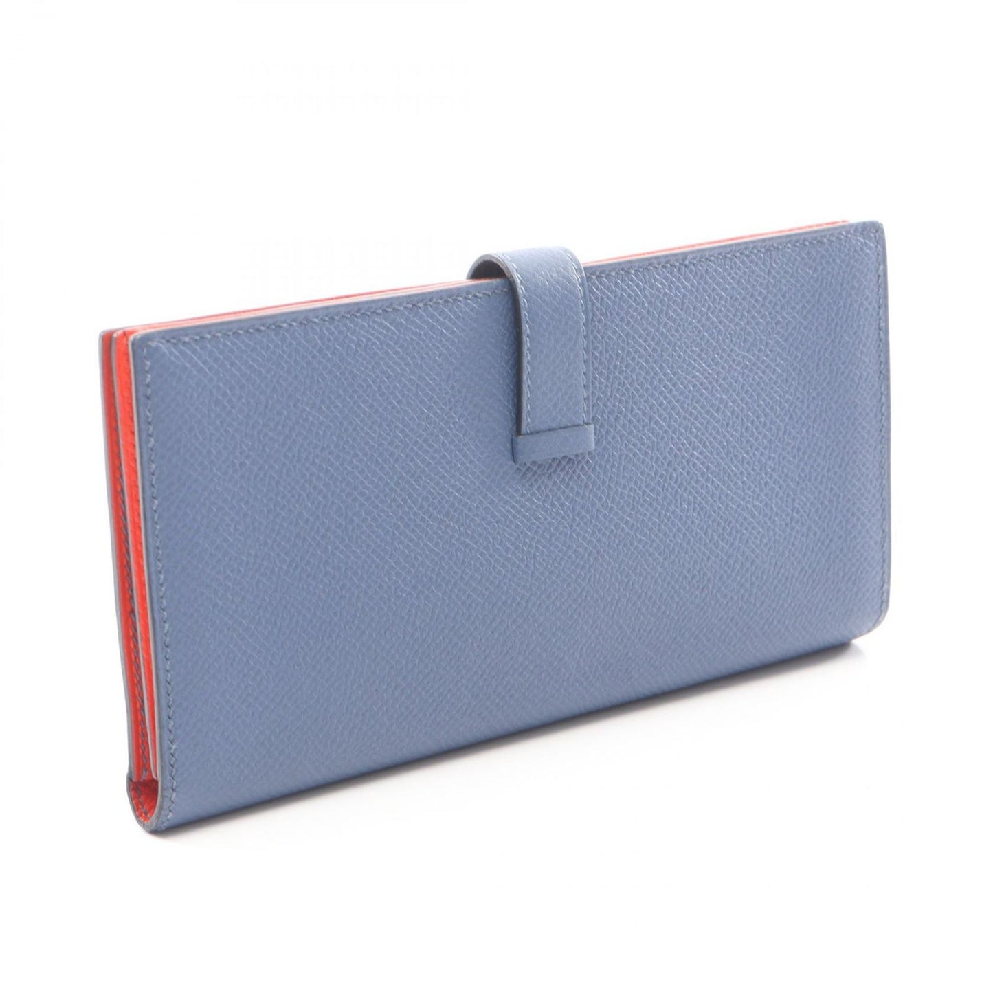Hermes Bifold Wallet Bearn Souffle Verso Blue Brighton Capucines Leather — view 2
