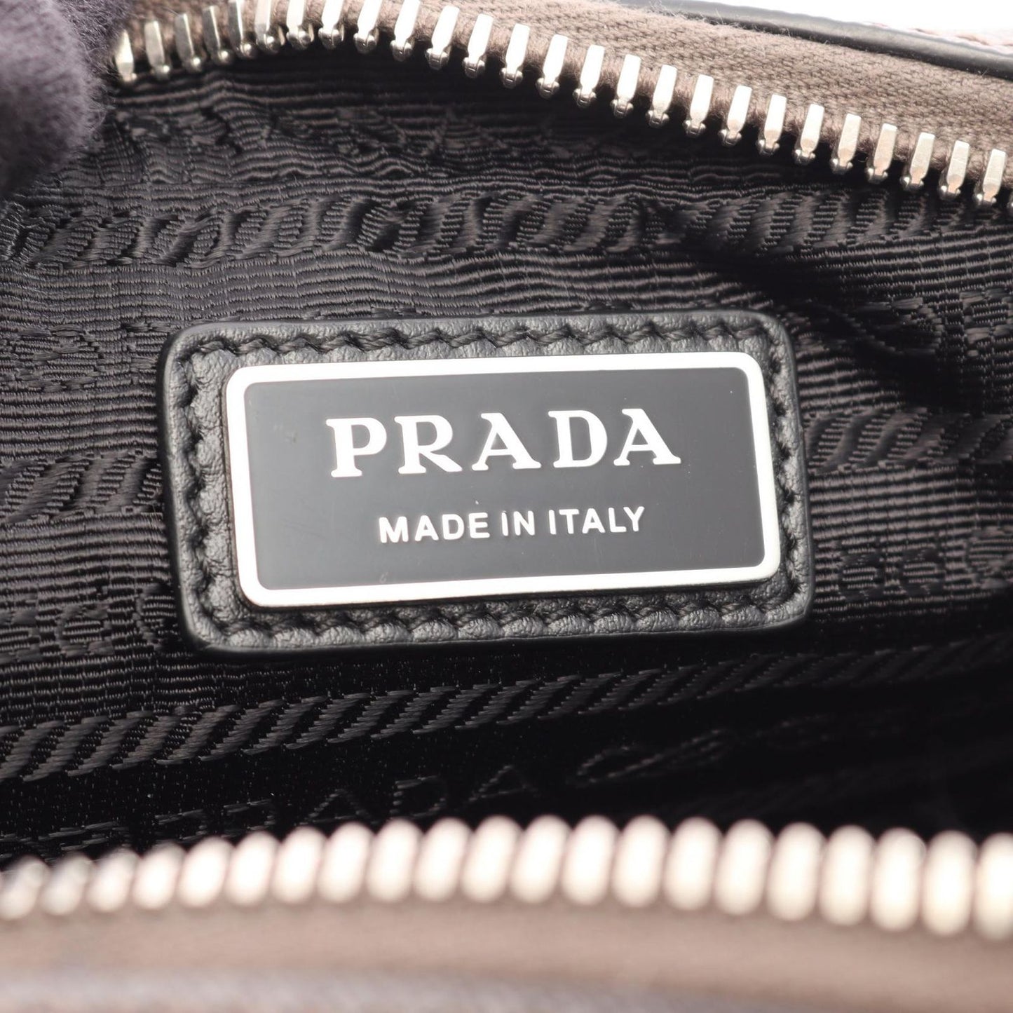 Prada Shoulder Bag Dark Gray Saffiano Leather Triangle Logo — view 4