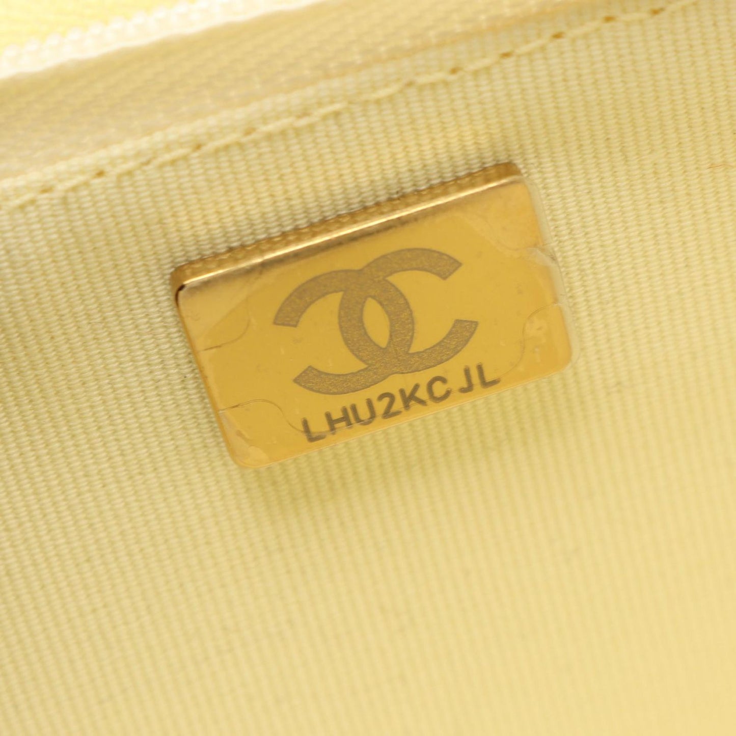 Chanel Shoulder Bag Quilted Gradient Yellow Caviar Leather Chain Wallet — view 5