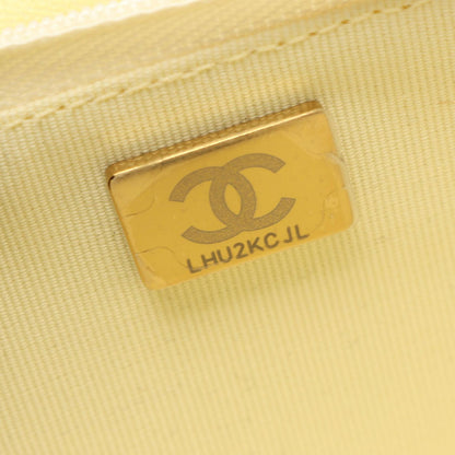 Chanel Shoulder Bag Quilted Gradient Yellow Caviar Leather Chain Wallet — view 5