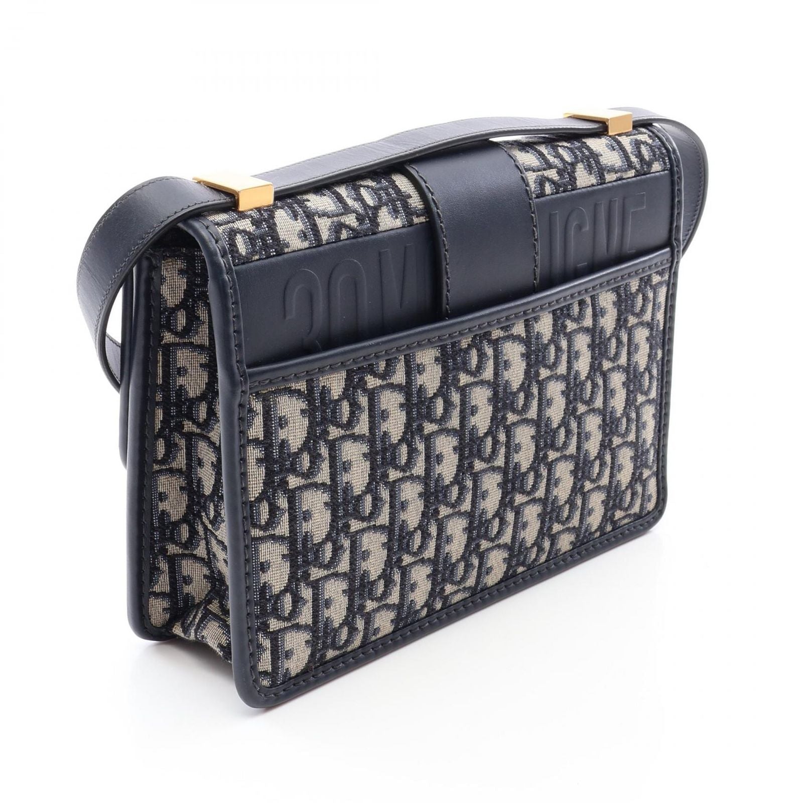Dior Shoulder Bag 30 Montaigne Oblique Navy Ivory Canvas Leather — view 2