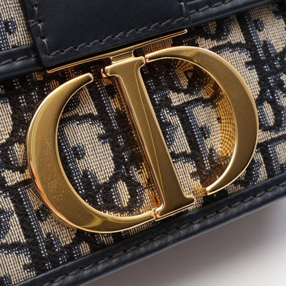 Dior Shoulder Bag 30 Montaigne Oblique Navy Ivory Canvas Leather — view 7