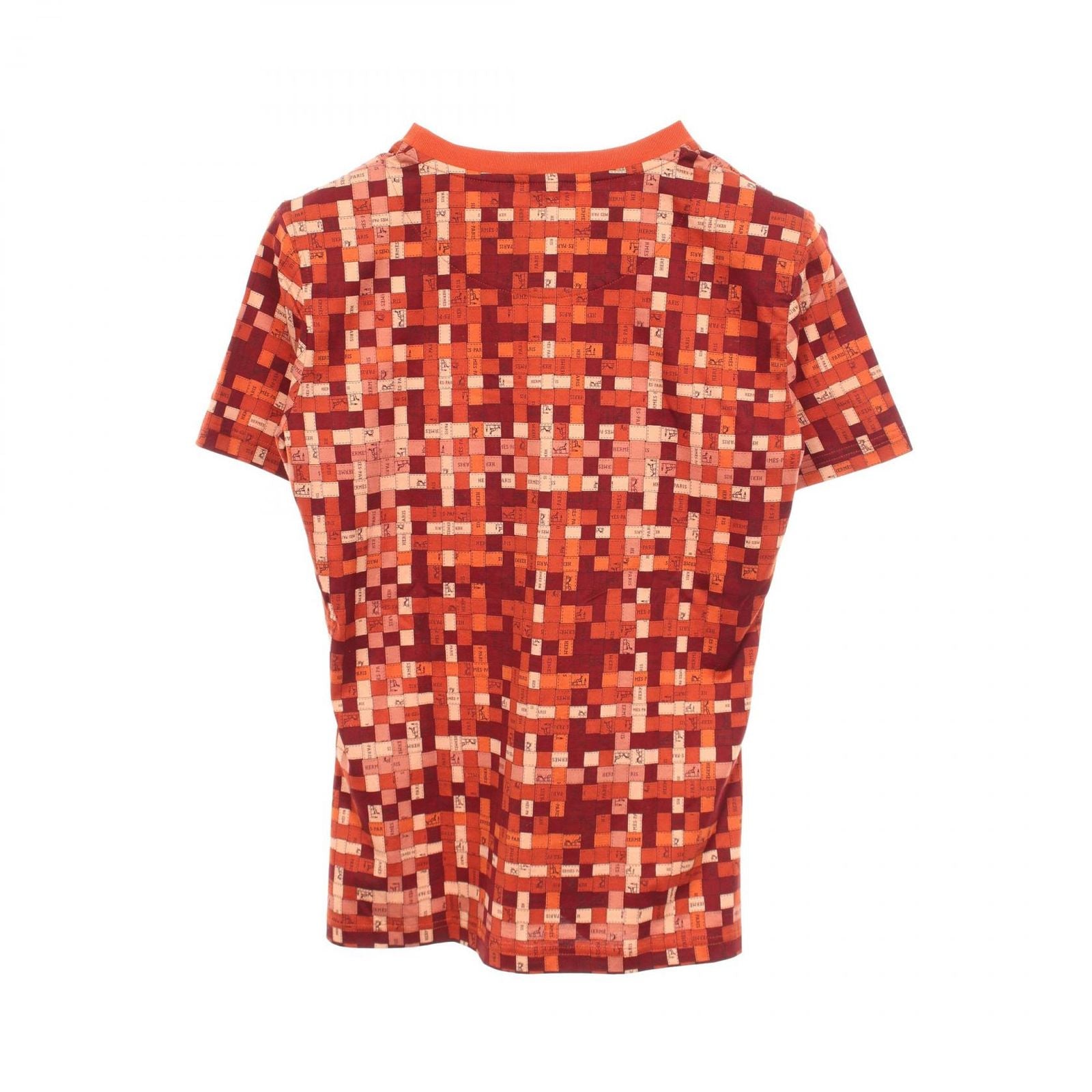 Hermes Short Sleeve T-Shirt Bolduc Check Crew Neck Cotton — view 2
