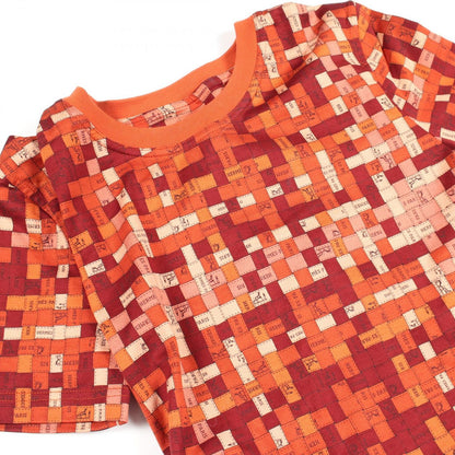 Hermes Short Sleeve T-Shirt Bolduc Check Crew Neck Cotton — view 9