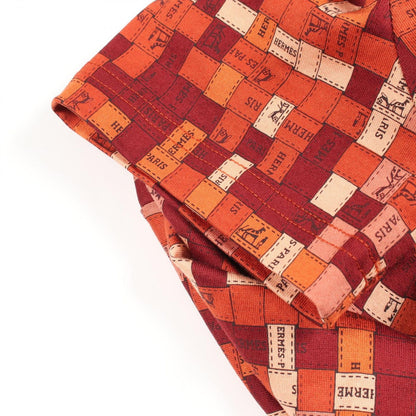 Hermes Short Sleeve T-Shirt Bolduc Check Crew Neck Cotton — view 8