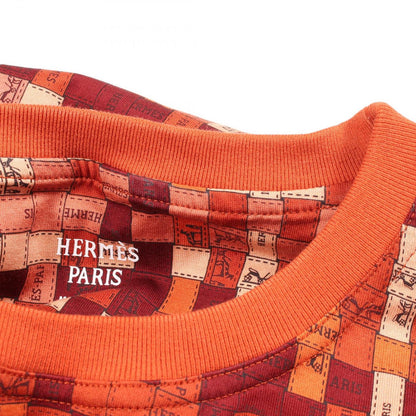 Hermes Short Sleeve T-Shirt Bolduc Check Crew Neck Cotton — view 6