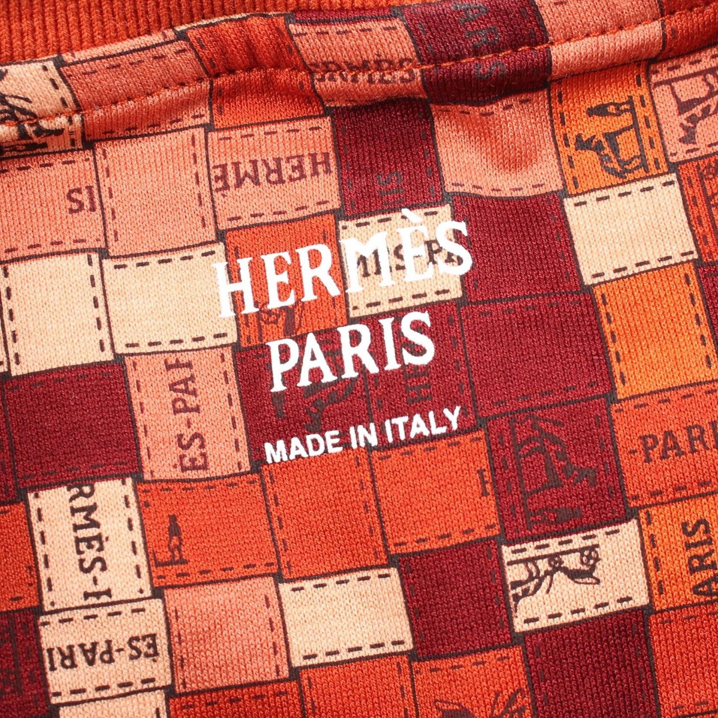 Hermes Short Sleeve T-Shirt Bolduc Check Crew Neck Cotton — view 3