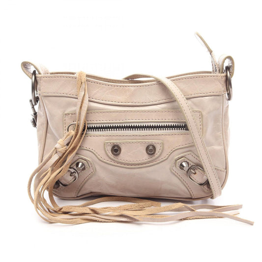 Balenciaga Shoulder Bag Giant Hips Light Beige Leather