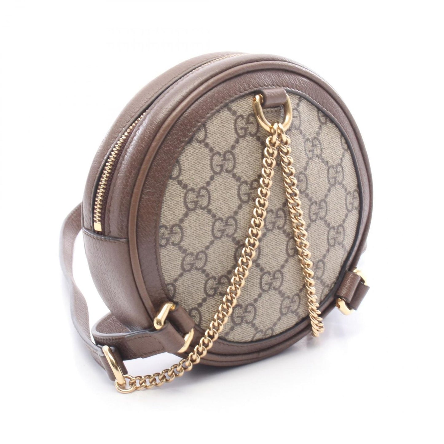 Gucci Backpack Ophidia GG Supreme Beige Brown Green Canvas Leather Mini Round — view 2
